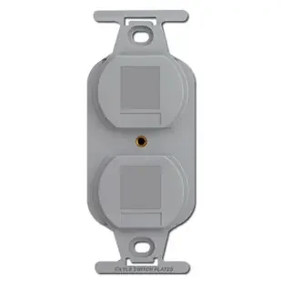 Gray Duplex Outlet Blank Filler Insert for Wall Switch Plates