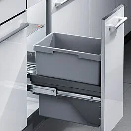 Hailo 12″ 31.1 Quart Euro-Cargo II Waste Recycling Center, Silver Gray