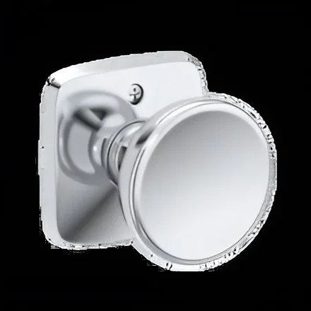 Half Dummy Solvang Knob and Soft Square Rose – Bright Chrome Finish