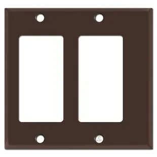 Half Narrow 2 Decor Outlet Rocker Switchplate – Brown
