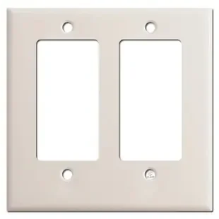 Half Short 2 Rocker Decor GFCI Wall Plate – Light Almond