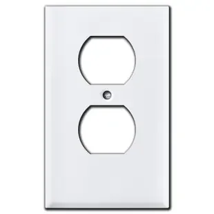 Half Short Outlet Receptacle Cover Plate Trimmed .25‘‘ – White