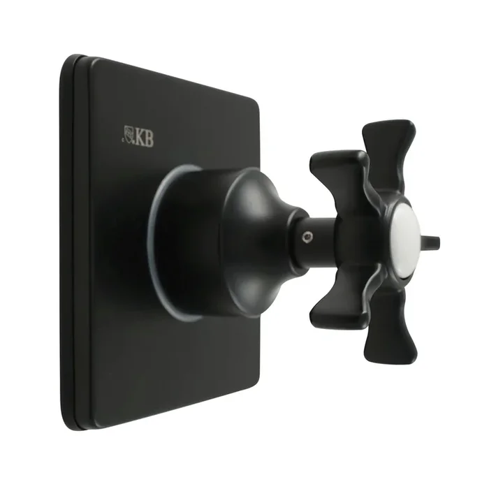 Hamilton Single-Handle Three-Way Diverter Valve with Square Trim Kit, Matte Black – Kingston Brass