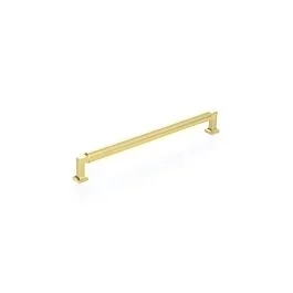 Haniburton 10″ (254mm) Center to Center, 10″ (254mm) Length, Satin Brass Cabinet Pull/ Handle