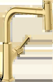 Hansgrohe Locarno HighArc Kitchen Faucet, 2-Spray Pull-Out, 1.75 GPM in Brushed Gold Optic