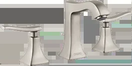 Hansgrohe Metris C Widespread Faucet 100 with Pop-Up Drain 1.2 GPM, Brushed Nickel