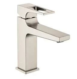 Hansgrohe Metropol 1.2 GPM Single-Hole Faucet 110 with Lever Loop Handle and Pop-Up Drain, Brushed Nickel