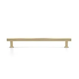 Hapny Home Mod 8″ (203mm) Center to Center, 9-1/4″ (234.5mm) Overall Length, Satin Brass Cabinet Pull / Handle
