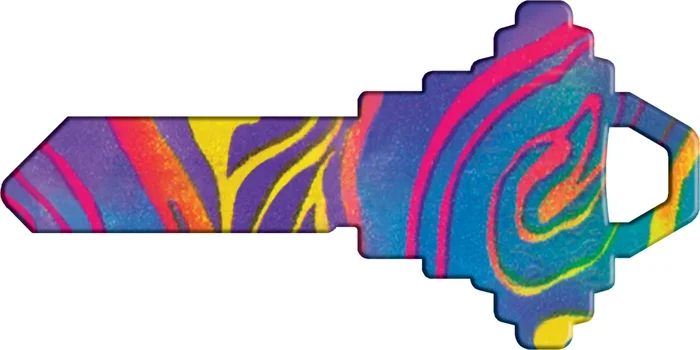 Happy Keys Rainbow Swirl – Colored Key Blank by Howard Keys