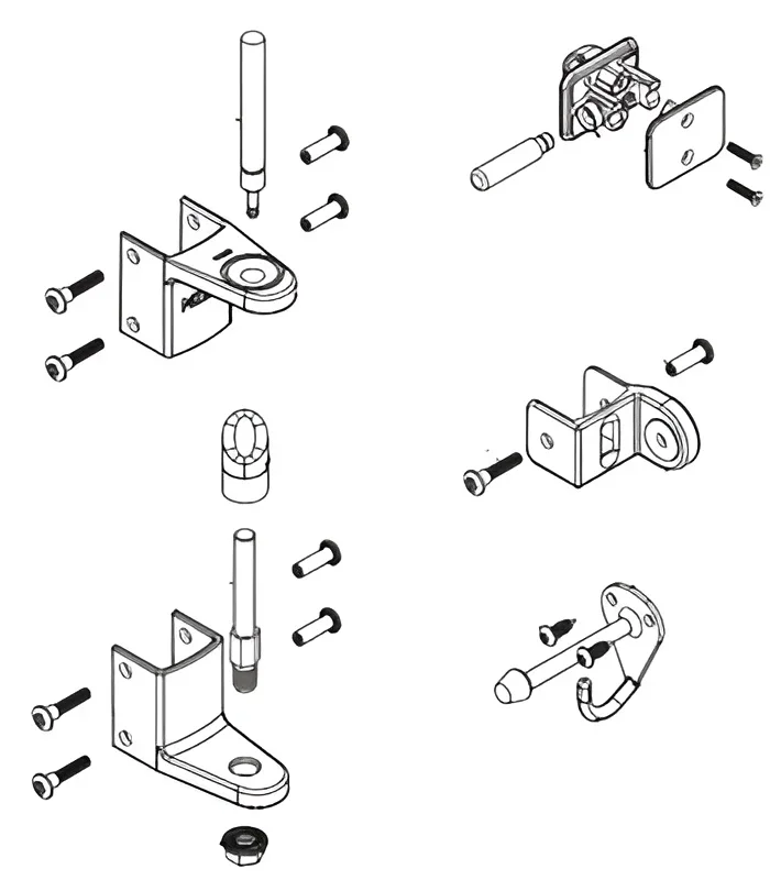 HDWR KIT DR I/S ZAMAC – Bradley Commercial Washroom Accessories