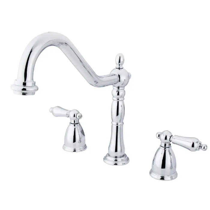 Heritage Double-Handle Widespread Kitchen Faucet, Polished Chrome – Kingston Brass