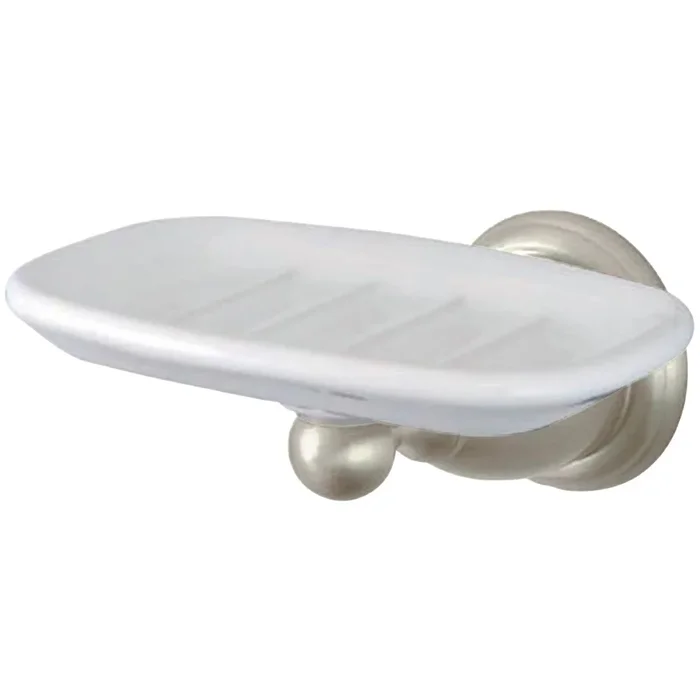 Heritage Wall-Mount Soap Dish Holder – Brushed Nickel by Kingston Brass