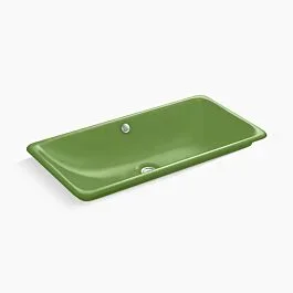 Iron Plains 30″ rectangular drop-in / undermount / vessel bathroom sink Cast Iron, in Fresh Green