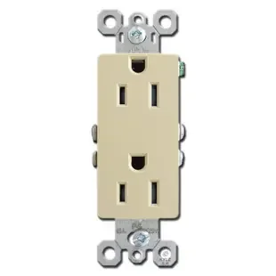 Ivory 15A Tamper Proof Decorator Receptacles
