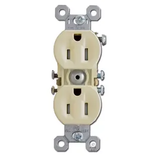 Ivory 15A Tamper Proof Duplex Receptacle