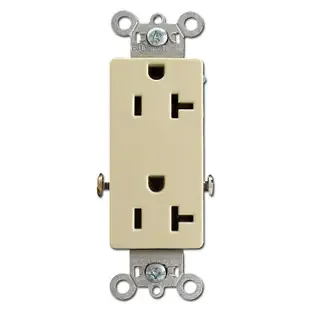 Ivory 20A Decorator Outlets Spec Grade