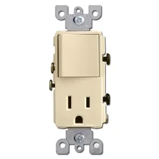 Ivory Combo Rocker Switch – Electrical Outlet
