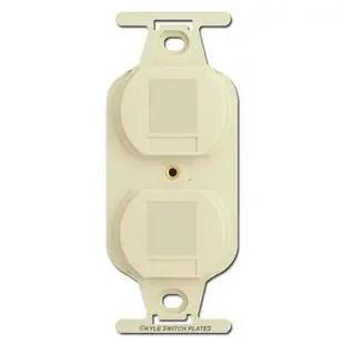Ivory Duplex Outlet Blank Filler Insert for Wall Switch Plates
