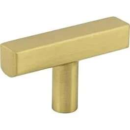 Jeffrey Alexander Dominique Collection 2″ (51mm) Overall Length, Brushed Gold T-Bar Cabinet Hardware Knob