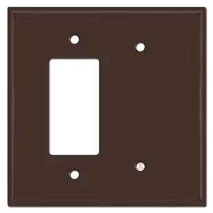 Jumbo 1 Decora Rocker 1 Blank Combo Wall Faceplates – Brown