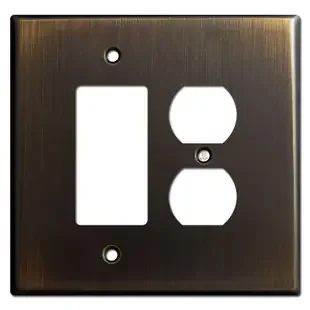Jumbo 1 Rocker 1 Outlet Switch Wall Plates – Oil Rubbed Bronze
