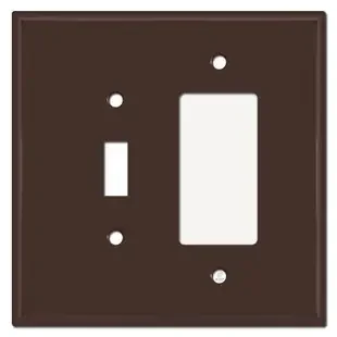 Jumbo 1 Toggle 1 GFI Decora Outlet Combo Switch Plate – Brown