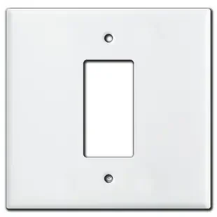 Jumbo 2 Gang Centered 1 Decora Switch Wall Plate Covers – White