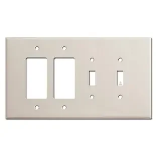 Jumbo 2 Rocker/GFCI + 2 Toggle Switch Plate – Ivory