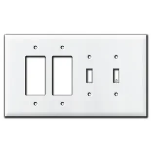 Jumbo 2-Toggle 2-GFCI Rocker Outlet Cover Plate – White