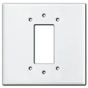 Jumbo Middle Decor Switch Cover for 2-Gang Handy Box – White