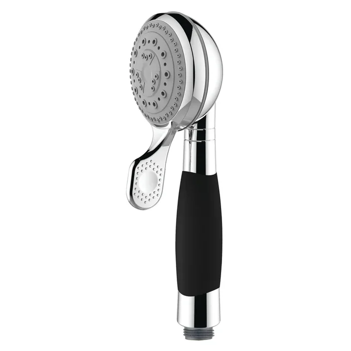 Kaiser 5-Function Round Hand Shower – Polished Chrome/Black by Kingston Brass