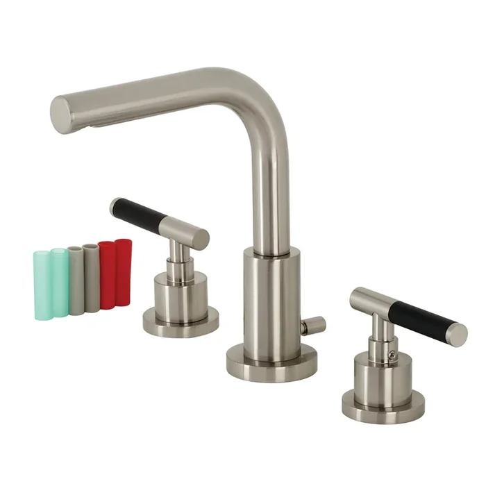 Kaiser Widespread Bathroom Faucet with Brass Pop-Up – Brushed Nickel