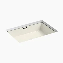 Kathryn 24″ rectangular undermount bathroom sink with glazed underside Vitreous China, in Biscuit