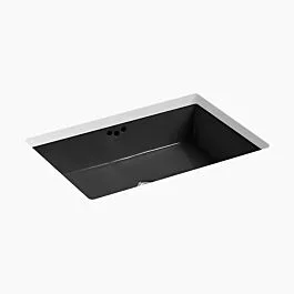Kathryn 24″ rectangular undermount bathroom sink with glazed underside Vitreous China, in Black Black