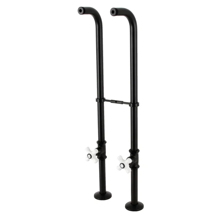 Kingston Freestanding Supply Line with Stop Valve, Matte Black