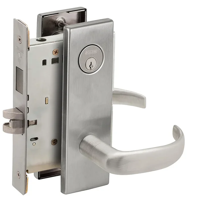 KIT – 17N Corridor Mortise Lock with Deadbolt, 6-Pin C Keyway KD, Satin Chrome