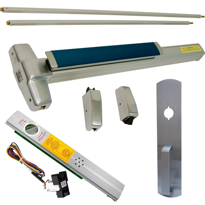 KIT – Alarmed SVR Grooved Exit Device with 990NL Nightlatch Trim – Satin Chrome