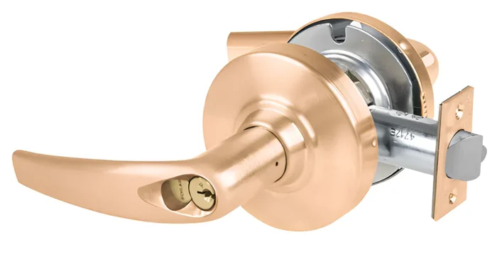 KIT – Grade 2, Office Athens Lever, Brushed Brass Cylinder by Schlage