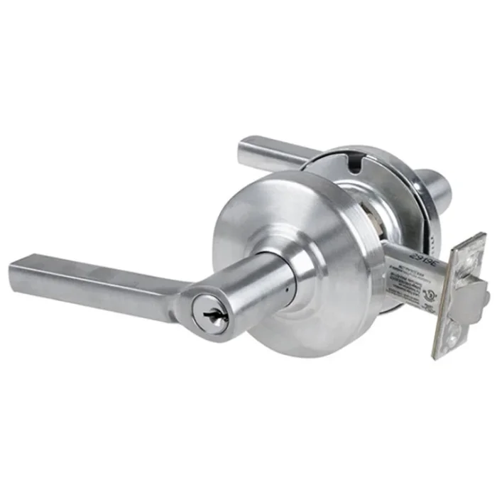 KIT – Grade 2 Storeroom Latitude Lever Lock by Schlage – Brushed Chrome Cylinder
