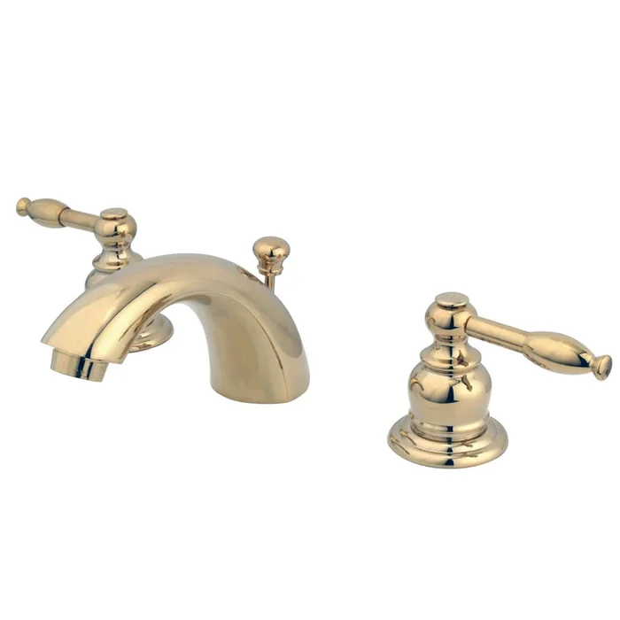 Knight Mini-Widespread Bathroom Faucet with Pop-Up Drain, Polished Brass