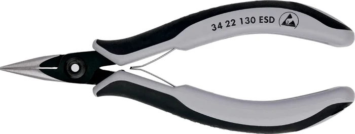 KNIPEX KNIPEX 34 22 130 ESD Precision Electronics Gripping Pliers ESD with multi-component grips burnished 135 mm