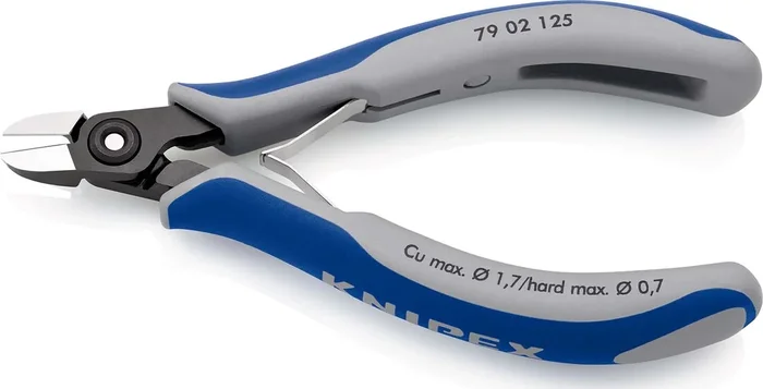 KNIPEX KNIPEX 79 02 125 SB Precision Electronics Diagonal Cutter with multi-component grips burnished 125 mm (self-service card/