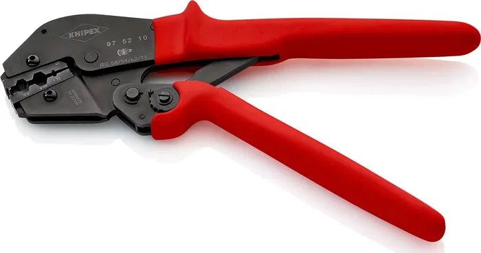 KNIPEX KNIPEX 97 52 10 Crimping Pliers for two-hand operation with non-slip plastic grips burnished 250 mm