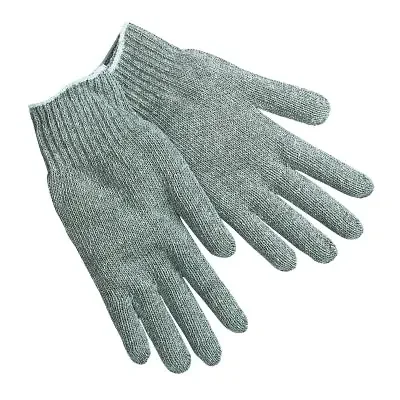Knit Gloves, Large, Hemmed, Heavy Weight, Gray