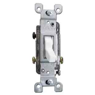 LED Lighted 3-Way Toggle Light Switch Leviton 15A White