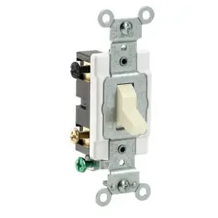 Leviton 15A 3-Way Toggle Switch Commercial Spec Grade – Ivory