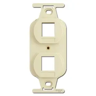 Leviton Ivory Duplex Outlet Insert with 2 Quick Port Jack Openings