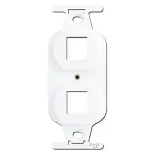 Leviton White Duplex Outlet Insert with 2 QuickPort Jack Openings