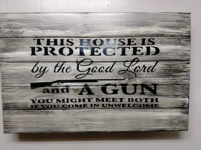 Liberty Home This House Is Protected Hidden Gun Storage Sign