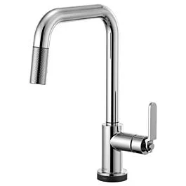 LITZE SmartTouch Pull-Down Kitchen Faucet with Square Spout and Industrial Handle, Chrome